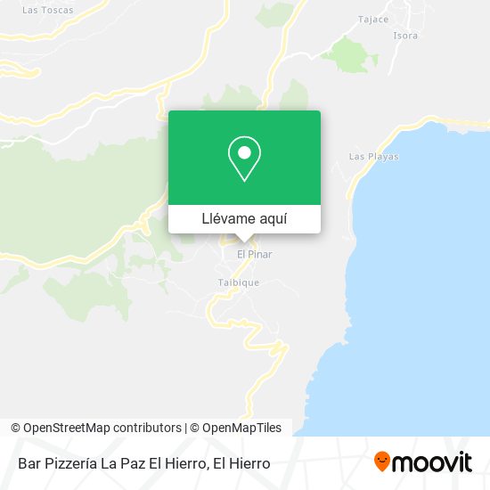 Mapa Bar Pizzería La Paz El Hierro