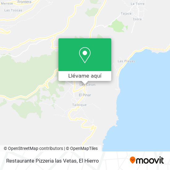 Mapa Restaurante Pizzeria las Vetas