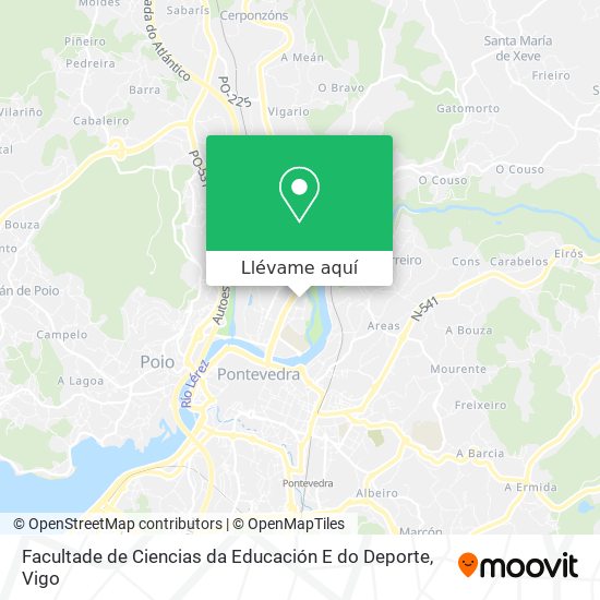 Mapa Facultade de Ciencias da Educación E do Deporte