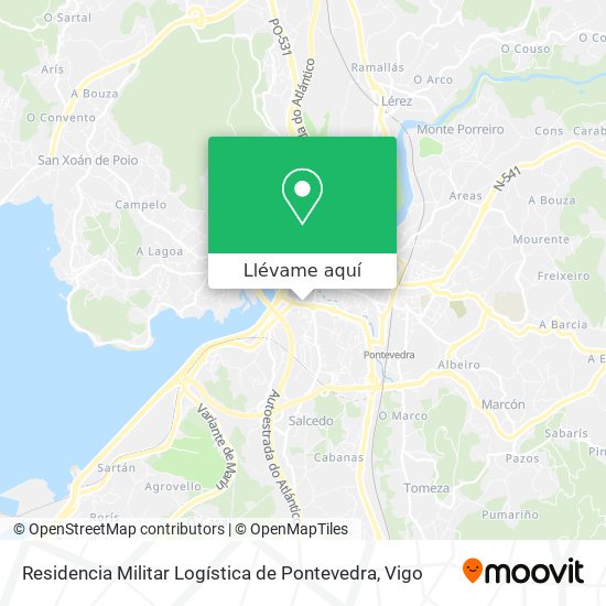 Mapa Residencia Militar Logística de Pontevedra