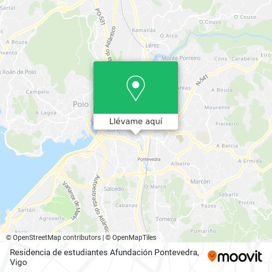 Mapa Residencia de estudiantes Afundación Pontevedra