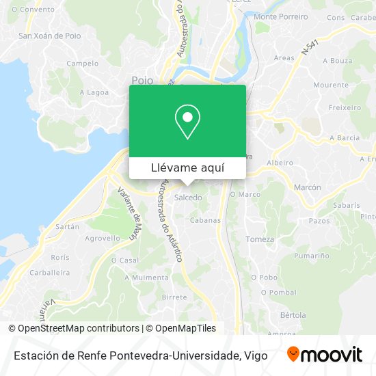Mapa Estación de Renfe Pontevedra-Universidade