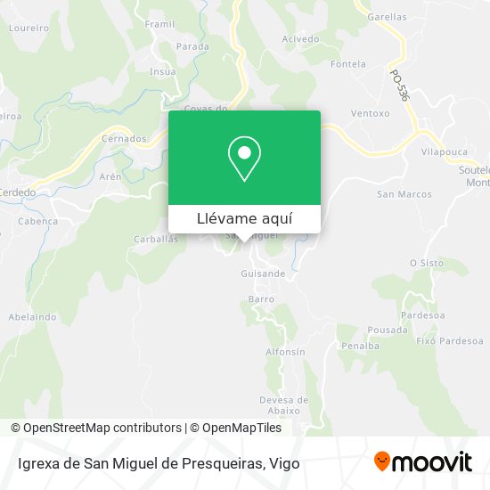 Mapa Igrexa de San Miguel de Presqueiras
