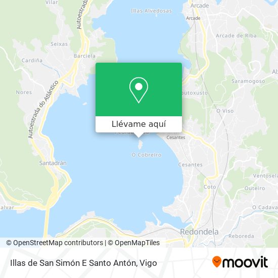 Mapa Illas de San Simón E Santo Antón