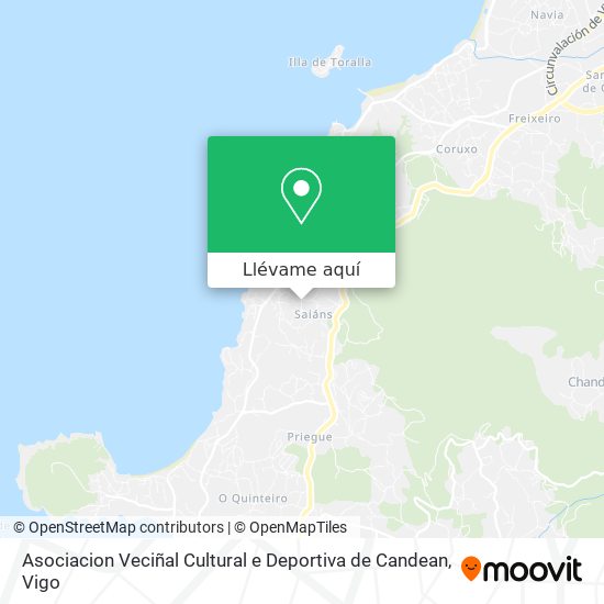 Mapa Asociacion Veciñal Cultural e Deportiva de Candean