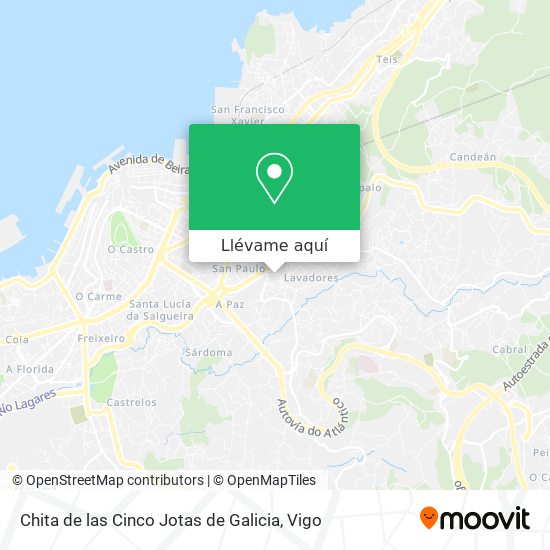 Mapa Chita de las Cinco Jotas de Galicia