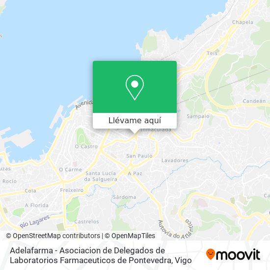 Mapa Adelafarma - Asociacion de Delegados de Laboratorios Farmaceuticos de Pontevedra