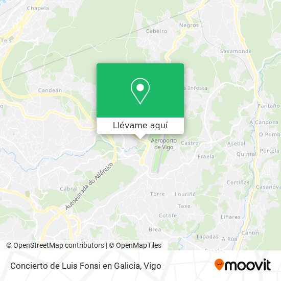 Mapa Concierto de Luis Fonsi en Galicia