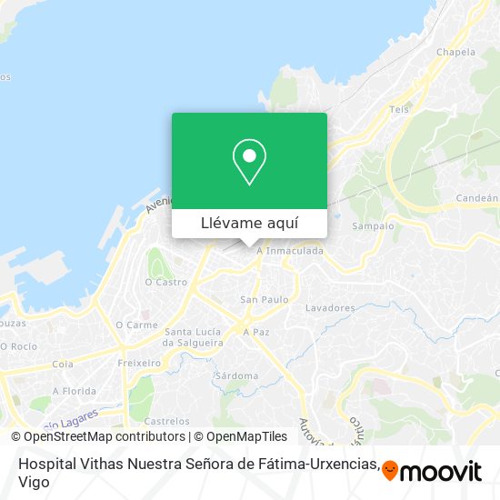 Mapa Hospital Vithas Nuestra Señora de Fátima-Urxencias