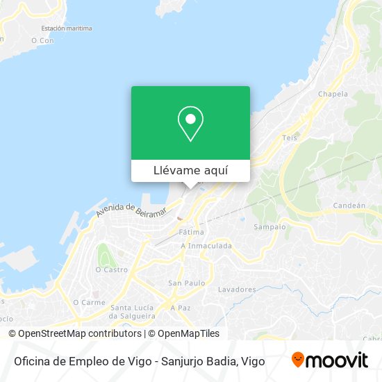 Mapa Oficina de Empleo de Vigo - Sanjurjo Badia