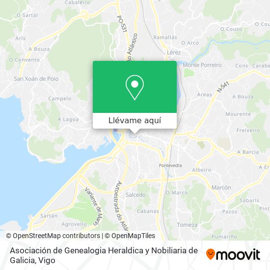Mapa Asociación de Genealogia Heraldica y Nobiliaria de Galicia