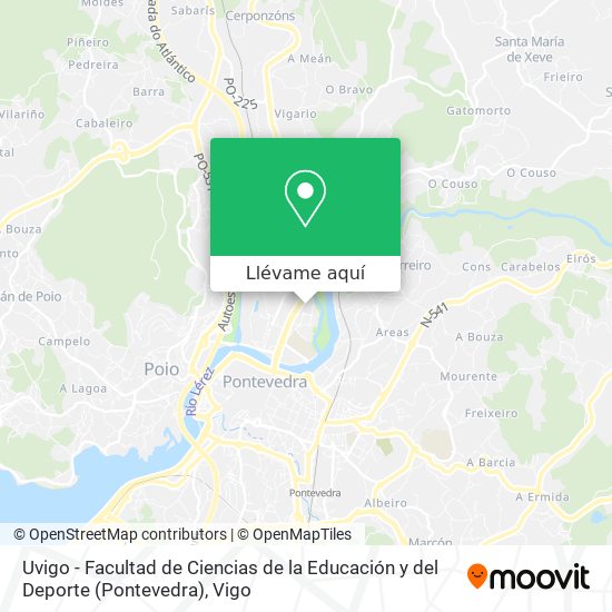 Mapa Uvigo - Facultad de Ciencias de la Educación y del Deporte (Pontevedra)