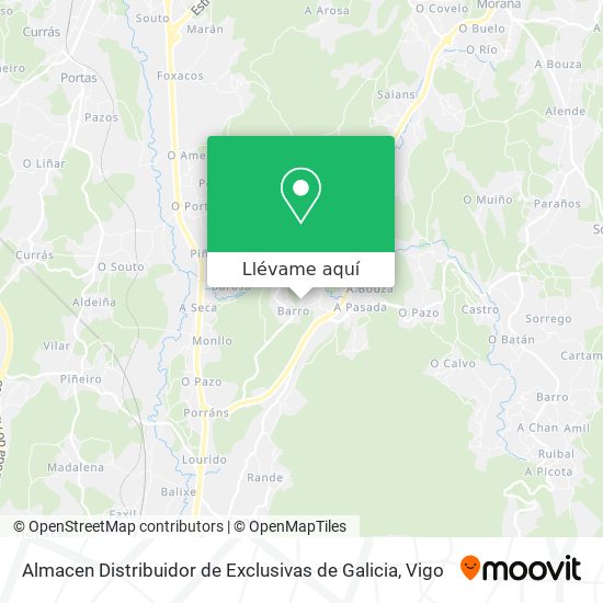 Mapa Almacen Distribuidor de Exclusivas de Galicia