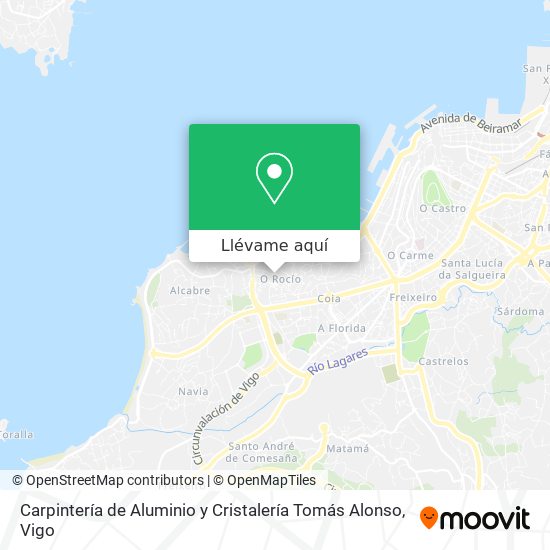 Mapa Carpintería de Aluminio y Cristalería Tomás Alonso