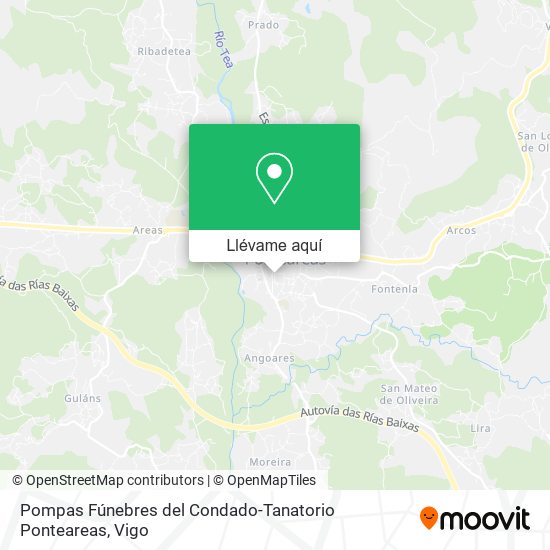 Mapa Pompas Fúnebres del Condado-Tanatorio Ponteareas