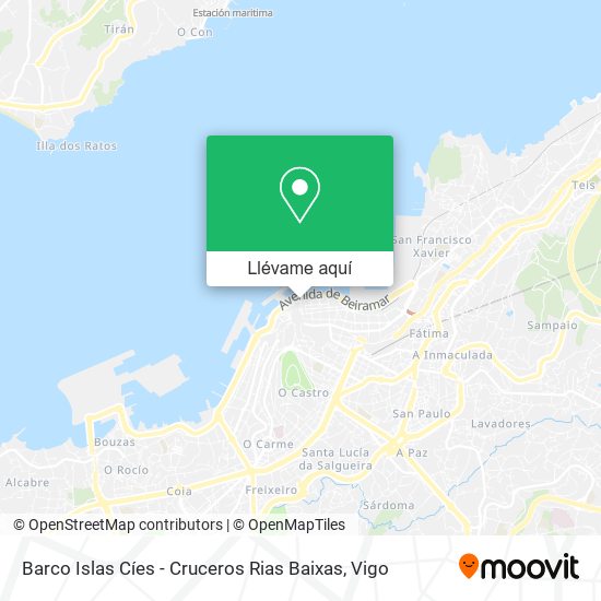 Mapa Barco Islas Cíes - Cruceros Rias Baixas