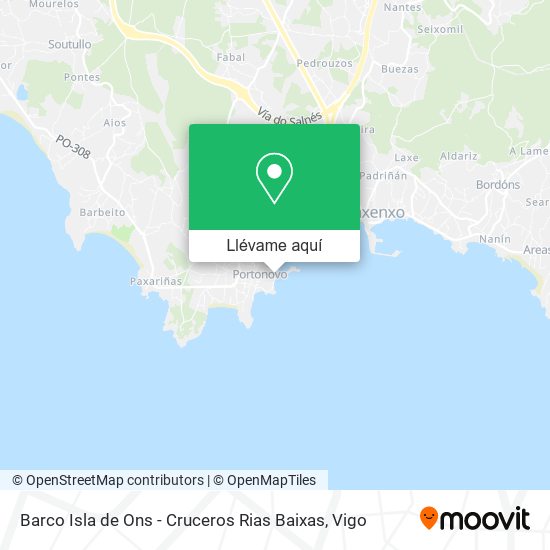 Mapa Barco Isla de Ons - Cruceros Rias Baixas