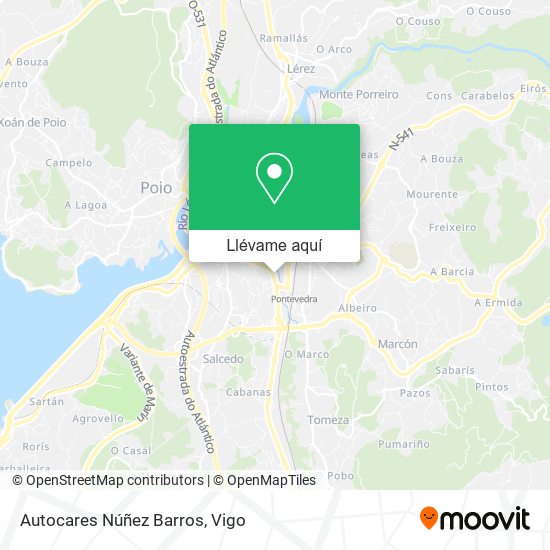 Mapa Autocares Núñez Barros