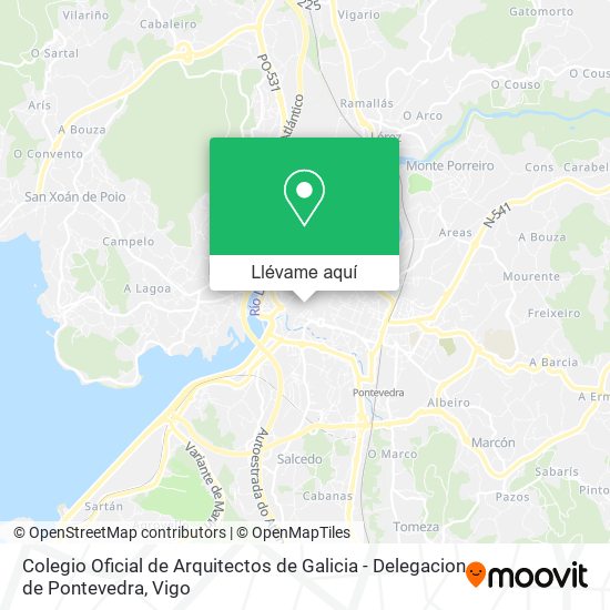 Mapa Colegio Oficial de Arquitectos de Galicia - Delegacion de Pontevedra
