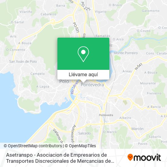 Mapa Asetranspo - Asociacion de Empresarios de Transportes Discrecionales de Mercancias de Pontevedra