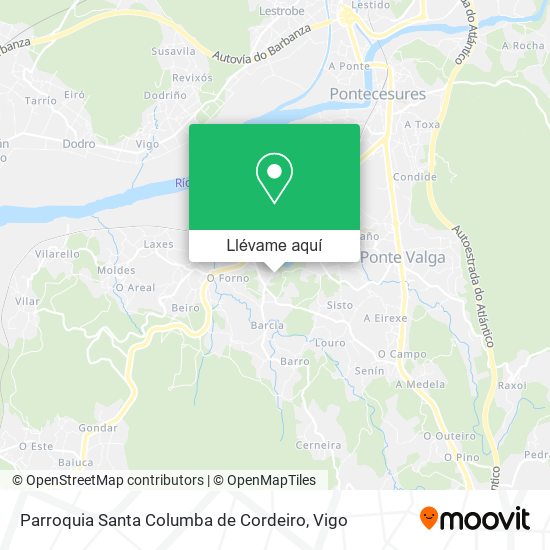 Mapa Parroquia Santa Columba de Cordeiro