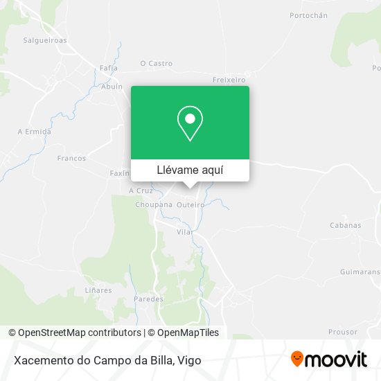 Mapa Xacemento do Campo da Billa