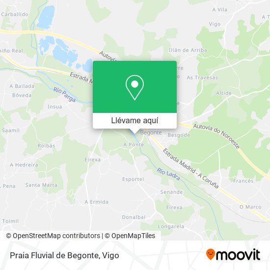 Mapa Praia Fluvial de Begonte