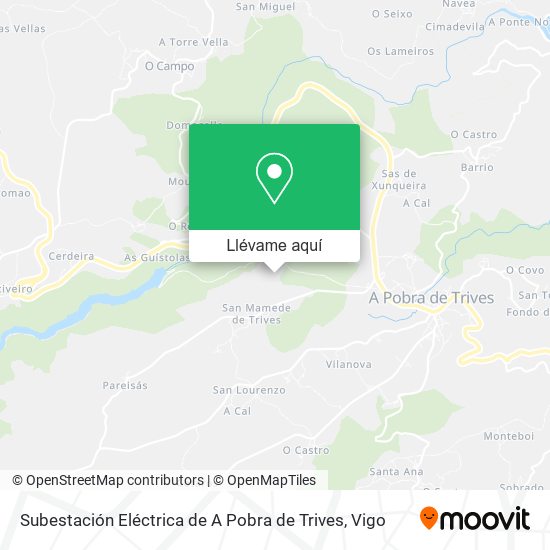 Mapa Subestación Eléctrica de A Pobra de Trives