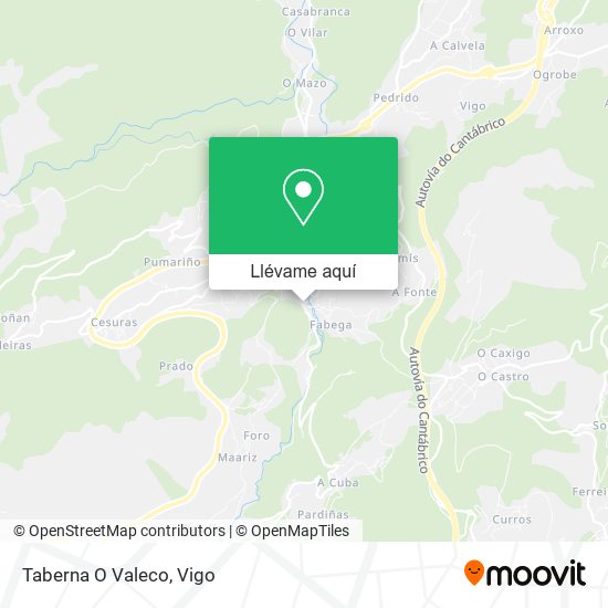 Mapa Taberna O Valeco