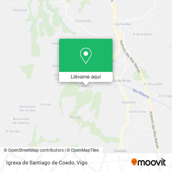 Mapa Igrexa de Santiago de Coedo
