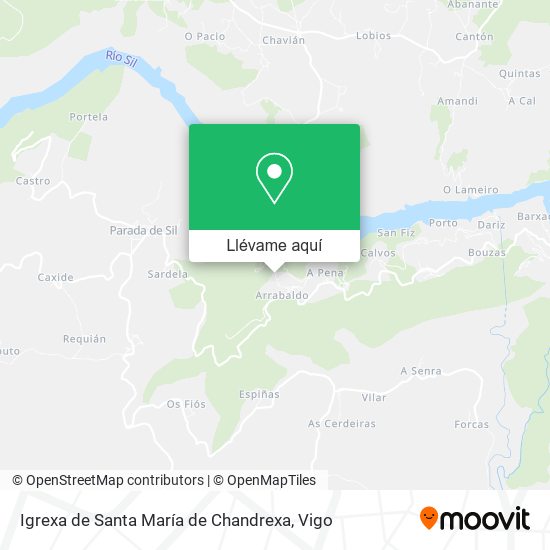 Mapa Igrexa de Santa María de Chandrexa