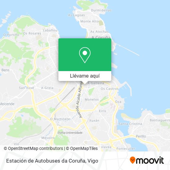 Mapa Estación de Autobuses da Coruña