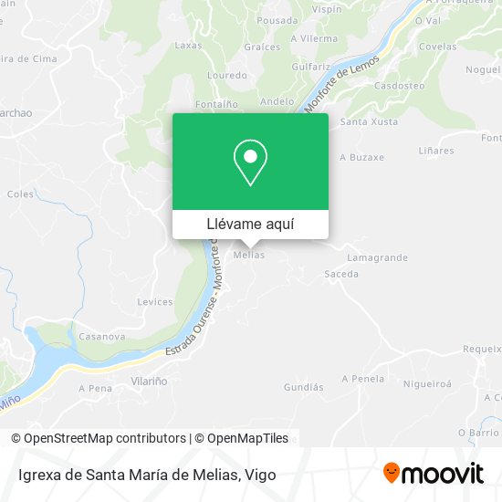 Mapa Igrexa de Santa María de Melias