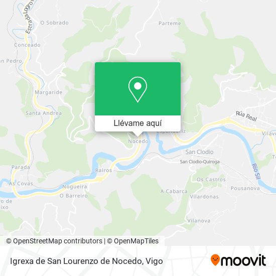 Mapa Igrexa de San Lourenzo de Nocedo
