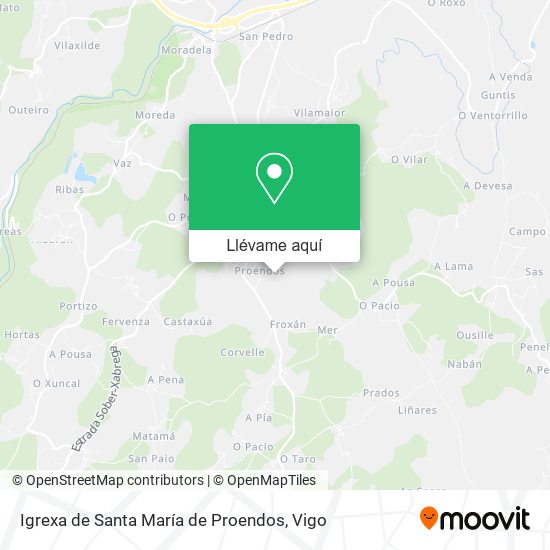 Mapa Igrexa de Santa María de Proendos