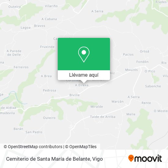Mapa Cemiterio de Santa María de Belante
