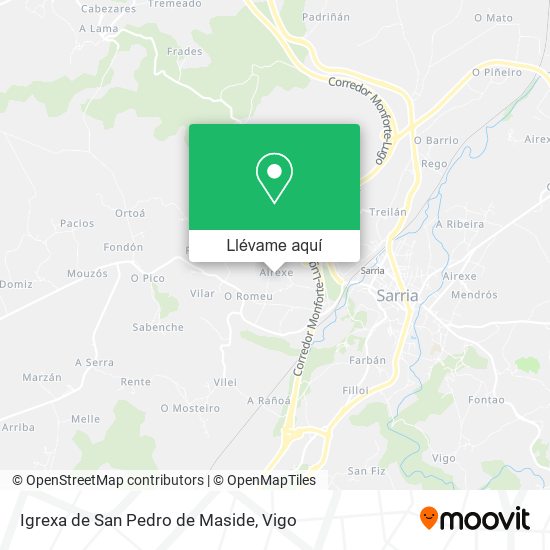 Mapa Igrexa de San Pedro de Maside