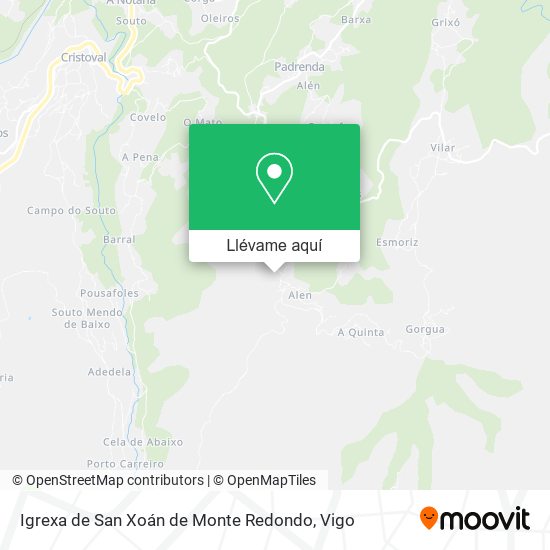 Mapa Igrexa de San Xoán de Monte Redondo