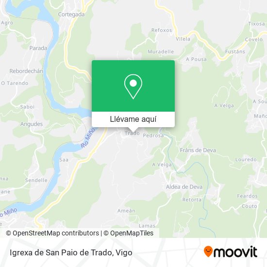 Mapa Igrexa de San Paio de Trado