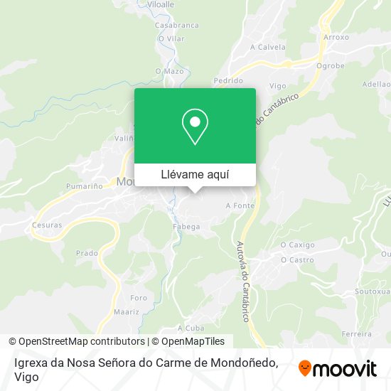 Mapa Igrexa da Nosa Señora do Carme de Mondoñedo