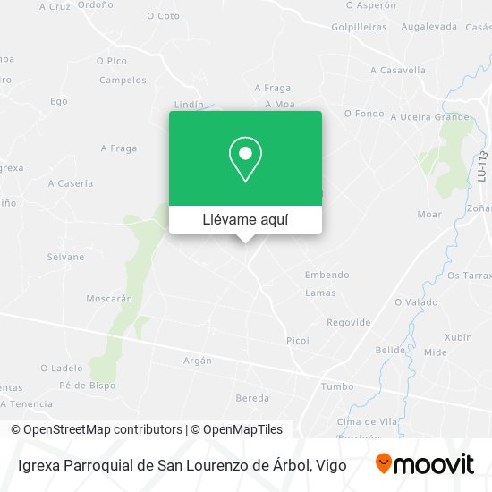 Mapa Igrexa Parroquial de San Lourenzo de Árbol