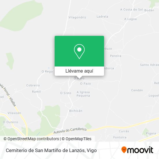 Mapa Cemiterio de San Martiño de Lanzós