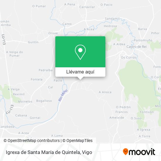 Mapa Igrexa de Santa María de Quintela