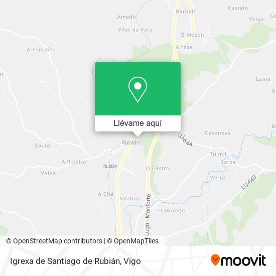 Mapa Igrexa de Santiago de Rubián