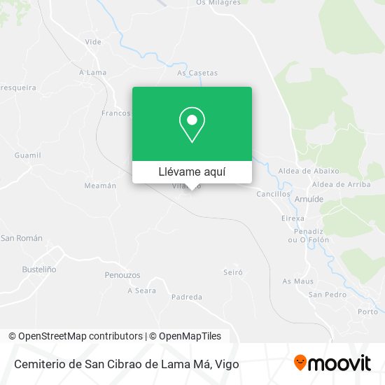 Mapa Cemiterio de San Cibrao de Lama Má