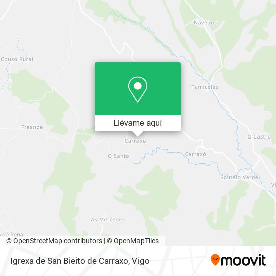Mapa Igrexa de San Bieito de Carraxo