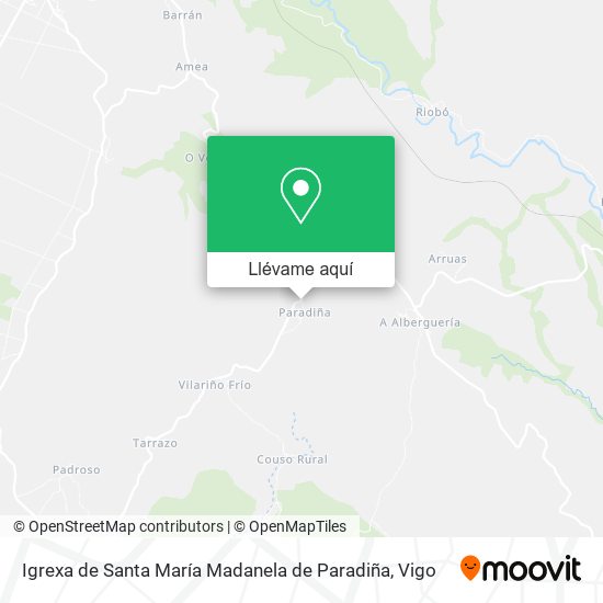 Mapa Igrexa de Santa María Madanela de Paradiña