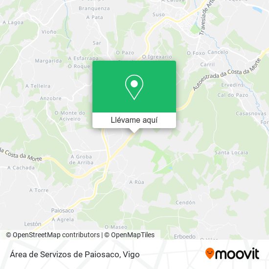 Mapa Área de Servizos de Paiosaco