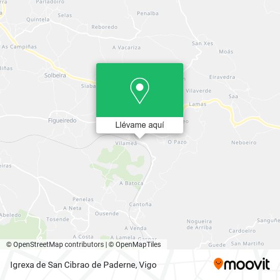 Mapa Igrexa de San Cibrao de Paderne