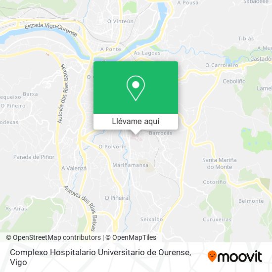 Mapa Complexo Hospitalario Universitario de Ourense